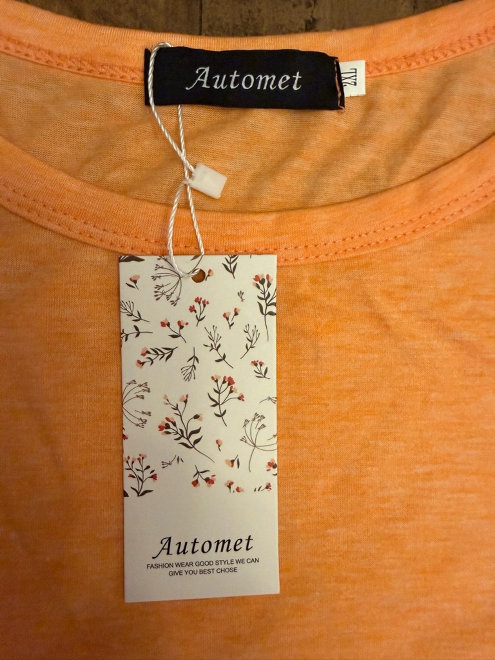 Automet Orange Long-Sleeve Crewneck Shirt NWT - Picture 3 of 9